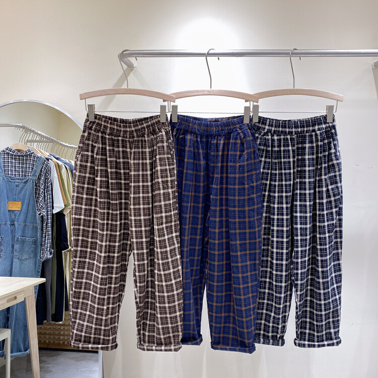 New in early autumn! [DA.7] Korean version of all-match plaid casual pants 6112-# LSL