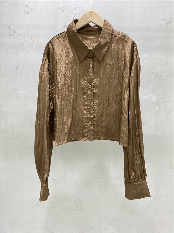 New in early autumn! [Strict selection - planting grass into trees] Korean version single-breasted solid color shirt YS1-XC11-60576# GYJ