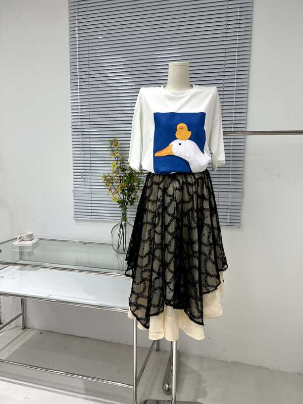 CXDHH/New in early spring! [Strict selection-planting grass into trees] Irregular solid color sweet skirt XC15-31937# HLL