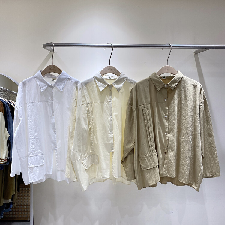 Autumn is new! [DA.7] Japanese simple solid color shirt 3219-# LSL