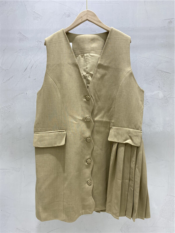 New in early autumn! [Strict selection - planting grass into trees] Korean version of the mid-length V-neck vest YS1-XC7-22371# GYJ