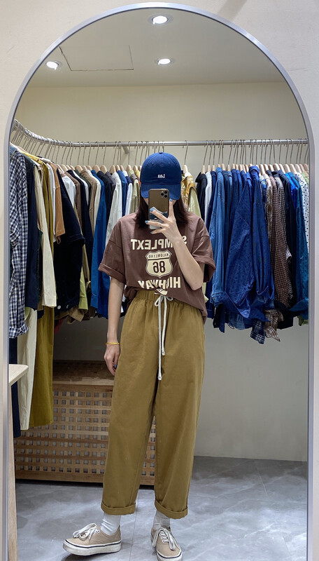 Autumn is new! [DA.7] Elastic waist strap all-match work casual pants 6128-# LSL