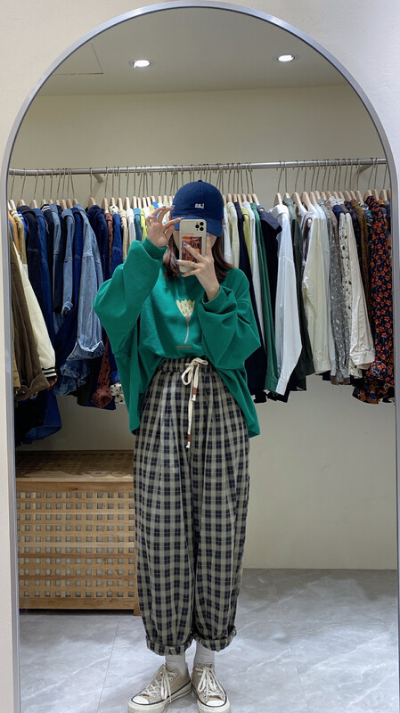 New in autumn! [DA.7] Plaid all-match Korean casual pants YS1-6137# LSL