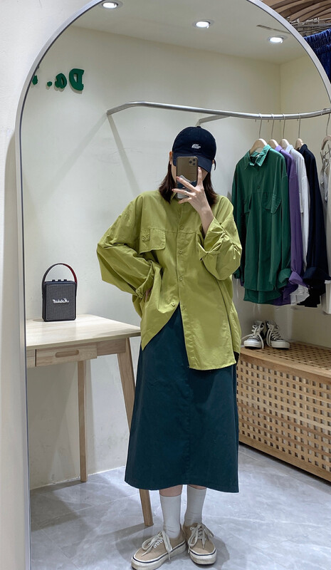 Early autumn new style! [DA.7] loose button pocket shirt 3127# LSL