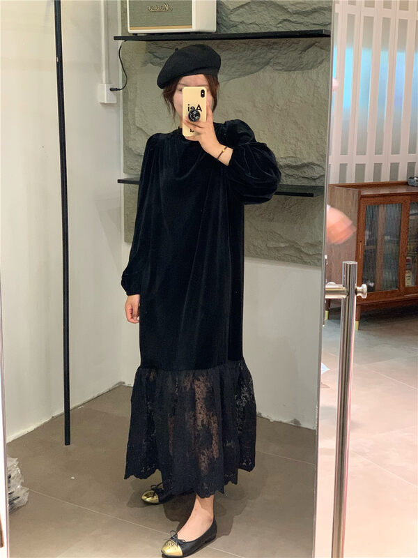 New in autumn! [ZICCI] round neck loose all-match dress 106719# HYY
