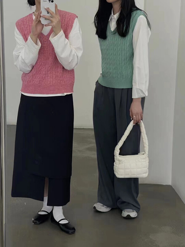 【MISSLAN】ins simple soft leather checkered wrist bag E193# XJ