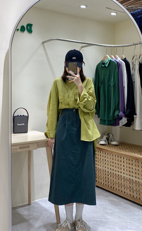 New in early autumn! [DA.7] Japanese simple side buckle elastic skirt YS1-6101# LSL