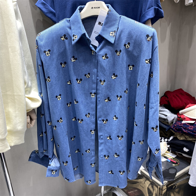 New in autumn! [East ROOM] Fashionable and versatile casual Mickey print shirt 9778# WTT
