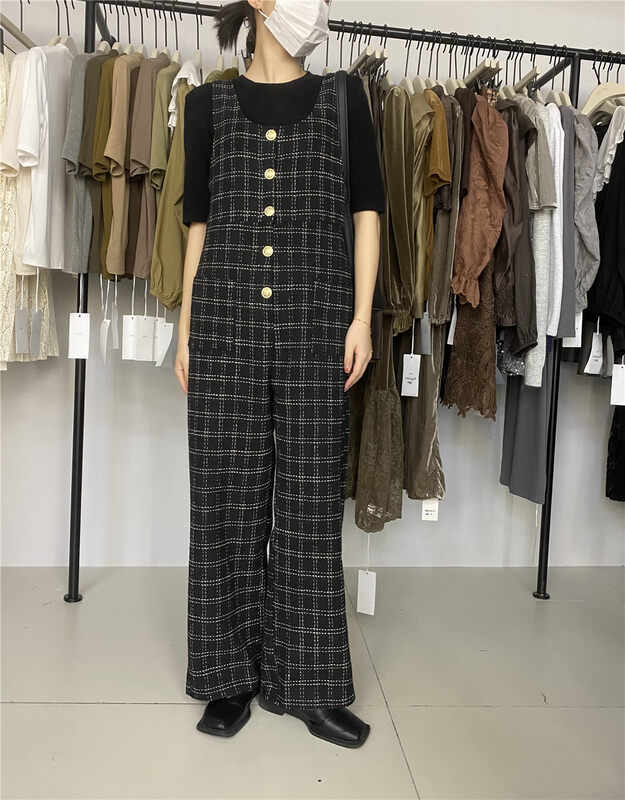 New in autumn! [ZICCI] Plaid age-reducing and slimming jumpsuit 106750# XYJ