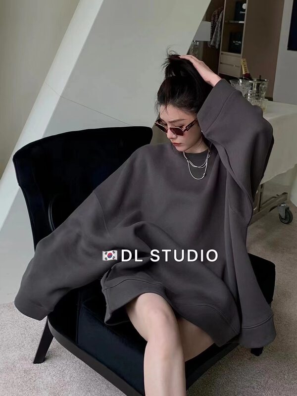 New in autumn! [DL] Composite large version Korean version of solid color all-match sweater 9175# WTT