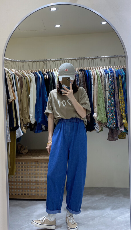 New in early autumn! [DA.7] Elastic waist all-match loose jeans YS1-6109# LSL