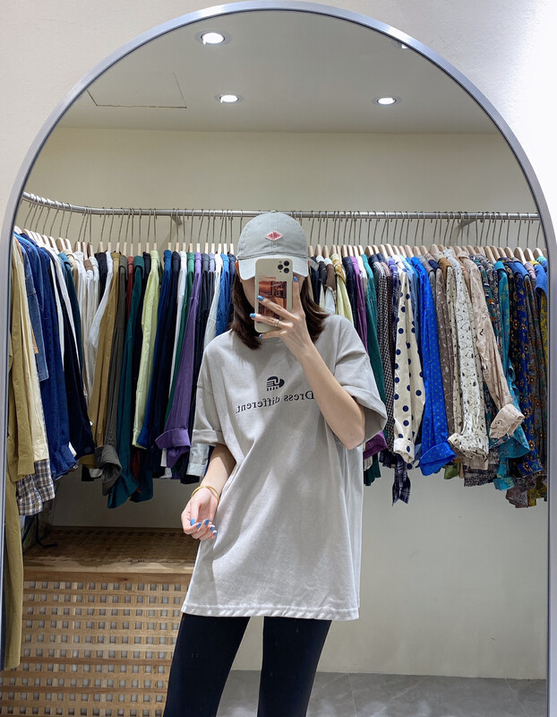 [DA.7] Letter Print Loose Short Sleeve T-Shirt 3201-1# LSL