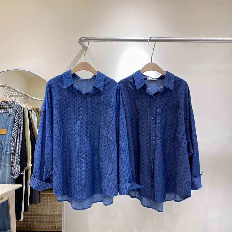 New in early autumn! [DA.7] Simple geometric denim shirt 3175# LSL