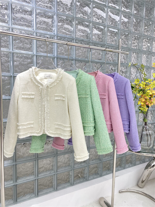 CXDHH [Strict Selection-Growing Grass into Trees] Small Fragrance Single-breasted Short Jacket XC22-12290-S# JHY