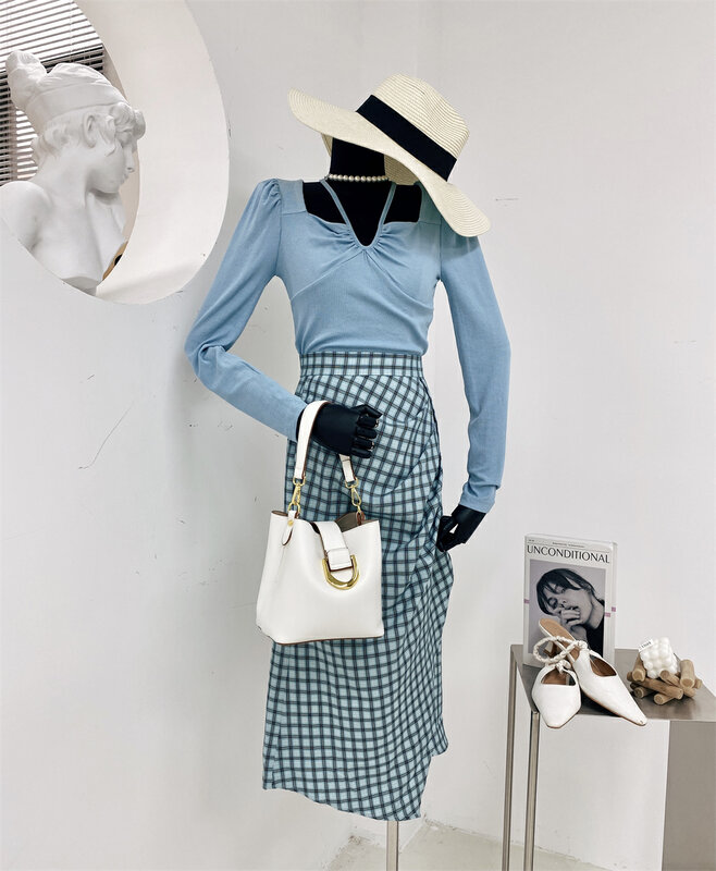 CXDHH [Strict Selection-Growing Grass into Trees] Korean Version Floral Temperament Skirt XC16-18108-L# OZQ