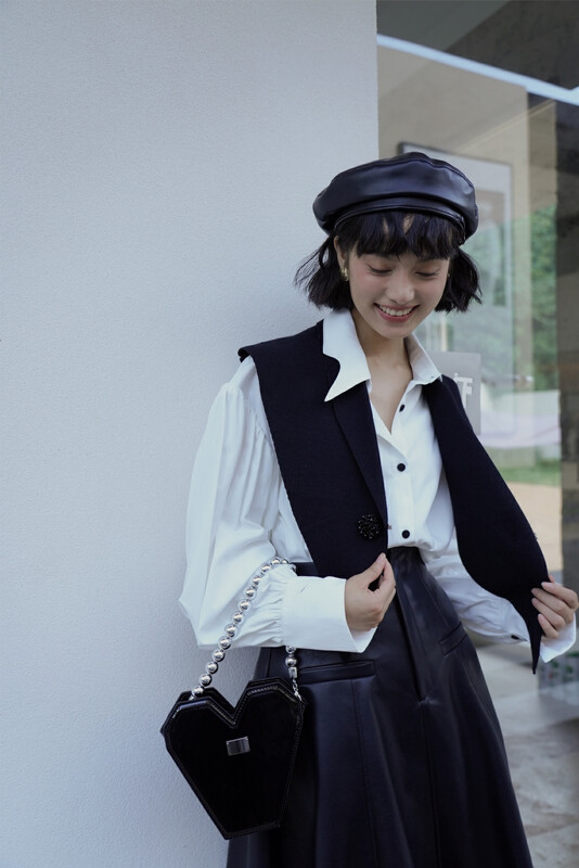 【GL】Sweater shawl shirt shirt (with shawl) C7015# JHY
