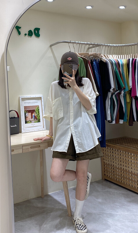 【DA.7】Fashionable loose and versatile drape shirt (only selling shirts) 2668# LSL