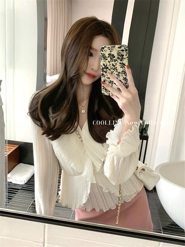 New in autumn! [Clothing] Temperament little woman ruffled shirt 1268# PCZ