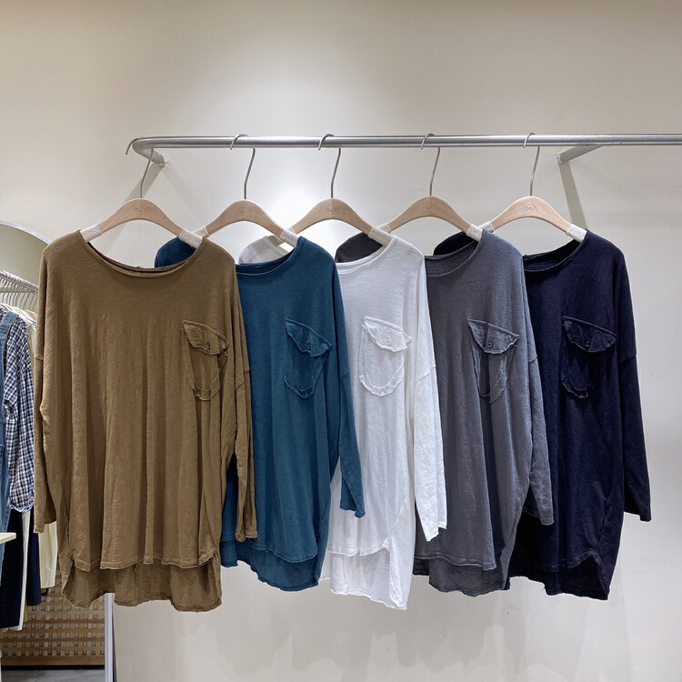 New in early autumn! [DA.7] Simple pocket clean long-sleeved T-shirt YS1-3137# LSL