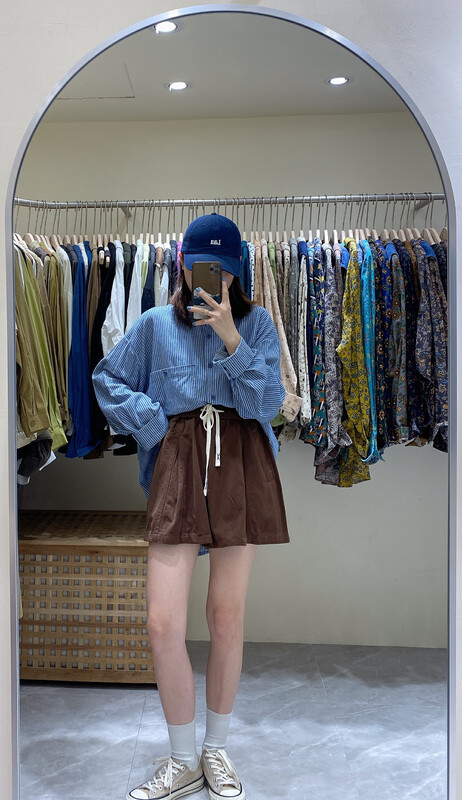 【DA.7】Elastic Waist Drawstring Loose Casual Shorts 6125-1# LSL