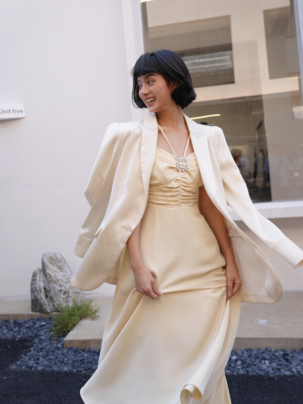 【GL】Acetate Fabric Suit Elegant Woman C7011