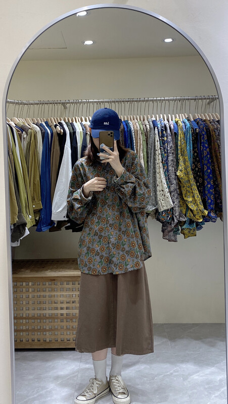 New in autumn! [DA.7] Retro Sunflower Japanese Shirt 3188-# LSL