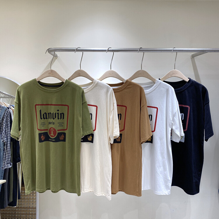 Early autumn new style! [DA.7] brushed letter round neck short-sleeved T-shirt 3115# LSL