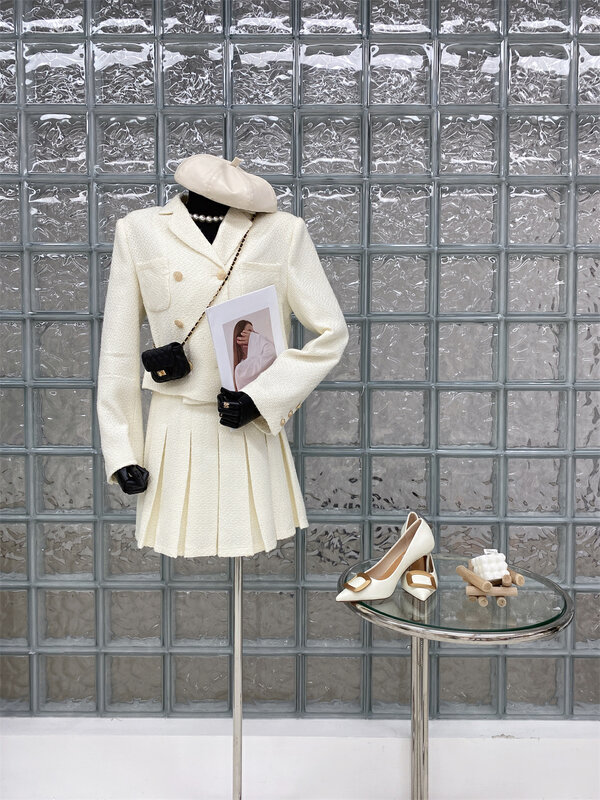 CXDHH [Strict Selection-Growing Grass to Become Trees] Korean Design Fashion Short Jacket + Skirt Set (with Waist Bag) XC16-18068-Y# OZQ
