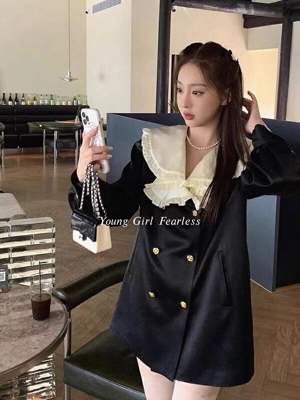 CXDHH [Strict Selection-Growing Grass into Trees] Korean version of the large lapel casual long-sleeved T-shirt XC4-LL2195# HLL