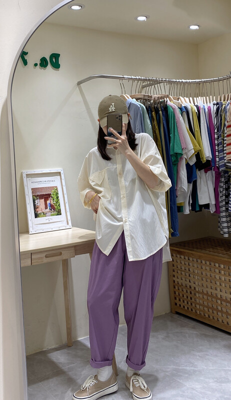 【DA.7】Loose Solid Color Versatile Shirt YS1-2680# LSL