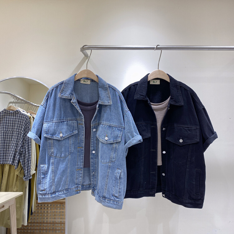 【DA.7】Short-sleeved loose all-match denim jacket (without T-shirt) 3153-1# LSL