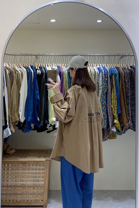New in autumn! [DA.7] Loose letter print shirt 3182# LSL