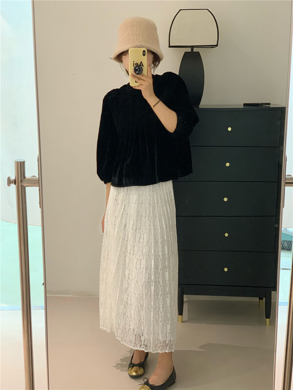 New in autumn!【ZICCI】High waist floral pleated skirt 106718# XYJ