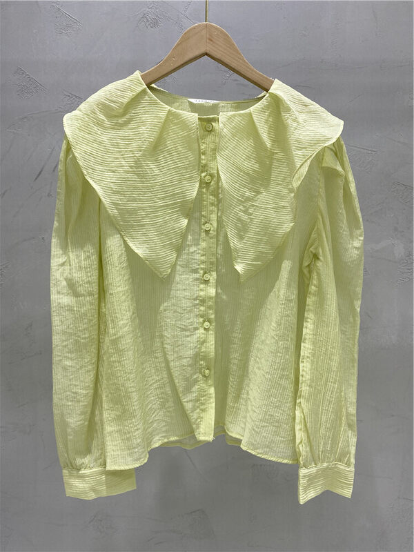 New in early autumn! [Strict selection-planting grass into trees] large lapel solid color pullover shirt YS1-XC21-19140-G# GYJ