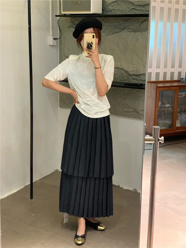 New in autumn! [ZICCI] Double-layer pleated design skirt 106730# XYJ