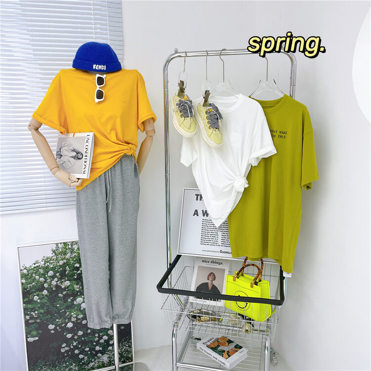 CXDHH [Strict Selection-Growing Grass into Trees] Korean version of the simple version of the solid color short-sleeved T-shirt XC11-80499# ZYH