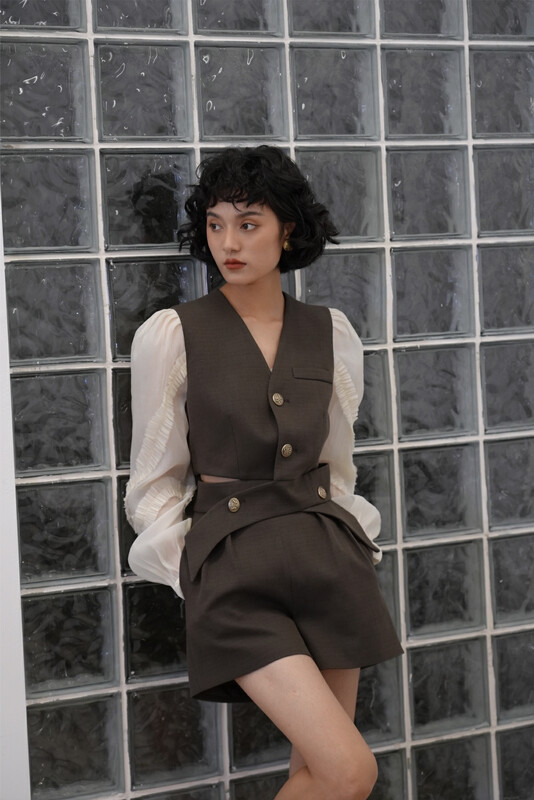New in early autumn! [GL] Temperament design short coat + slim culottes suit C7055# JHY