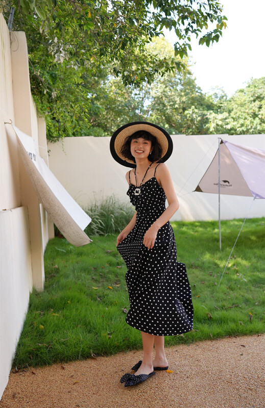 【GL】French romantic polka dot suspenders playful dress C7001# JHY