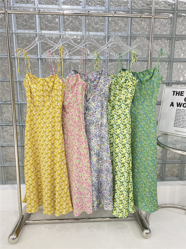 CXDHH [Strict Selection-Growing Grass into Trees] Sling Floral Pastoral Dress XC22-12274-R# JHY