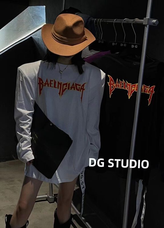 New in early autumn! [East ROOM] Printed pullover Korean long-sleeved T-shirt 9770# WTT