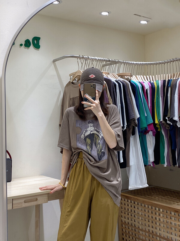 【DA.7】Korean Loose Cartoon Print Short Sleeve T-Shirt 2713-# LSL