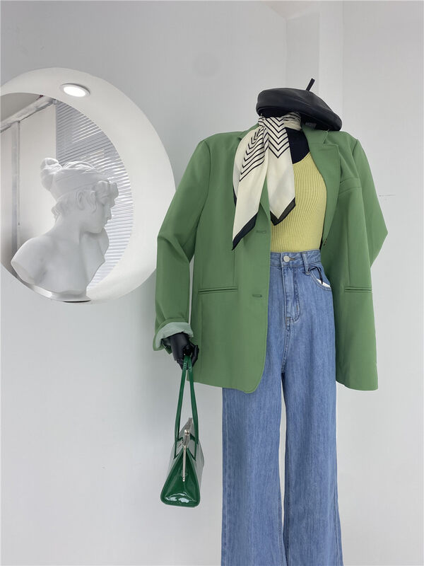 CXDHH [Strict Selection-Growing Grass to Become Trees] Korean Minimalist Versatile Long Sleeve Suit XC3-9W2107500302# CQW