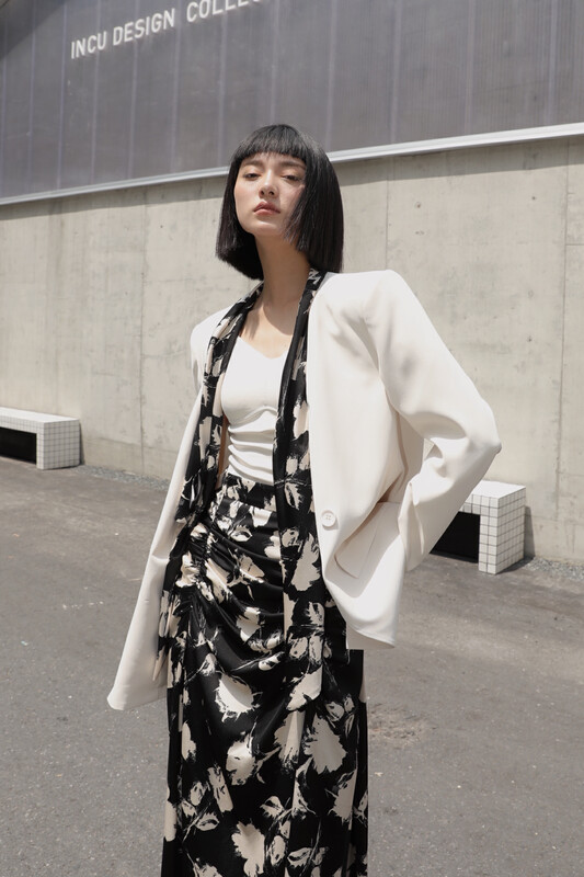 【GL】Fake three-piece design art floral silk scarf suit set C7063