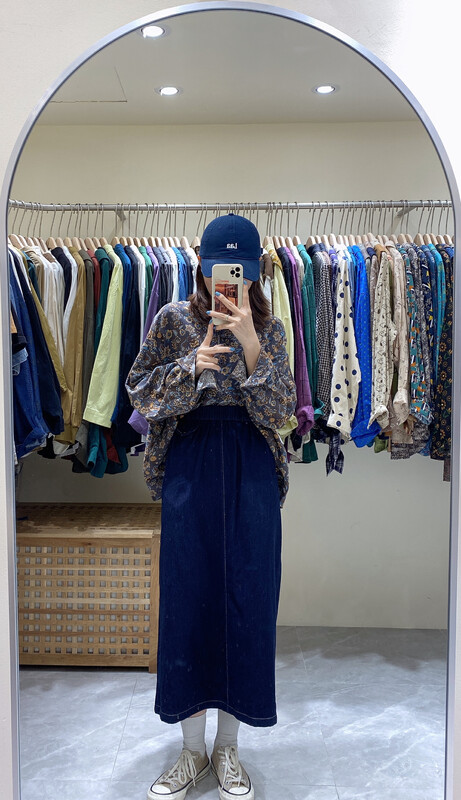 New in autumn!【DA.7】Korean all-match mid-length denim skirt YS1-6150# LSL