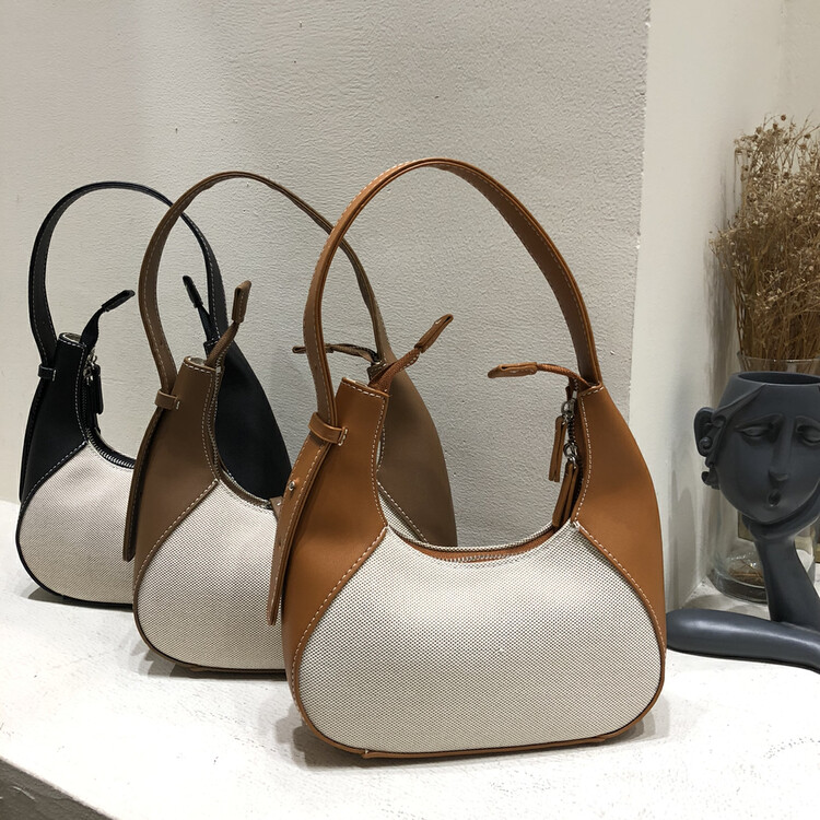 【MISSLAN】 ins linen colorblock underarm handbag E173# XJ