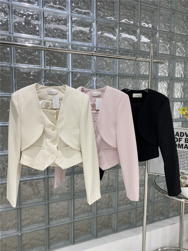 CXDHH [Strict Selection-Growing Grass into Trees] Korean Fashion Casual Vest + Short Jacket Suit XC21-19042-J# JHY