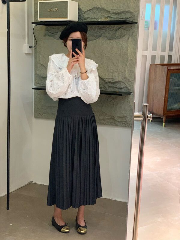 New in autumn! [ZICCI] High waist pleated fashion skirt 106729# XYJ