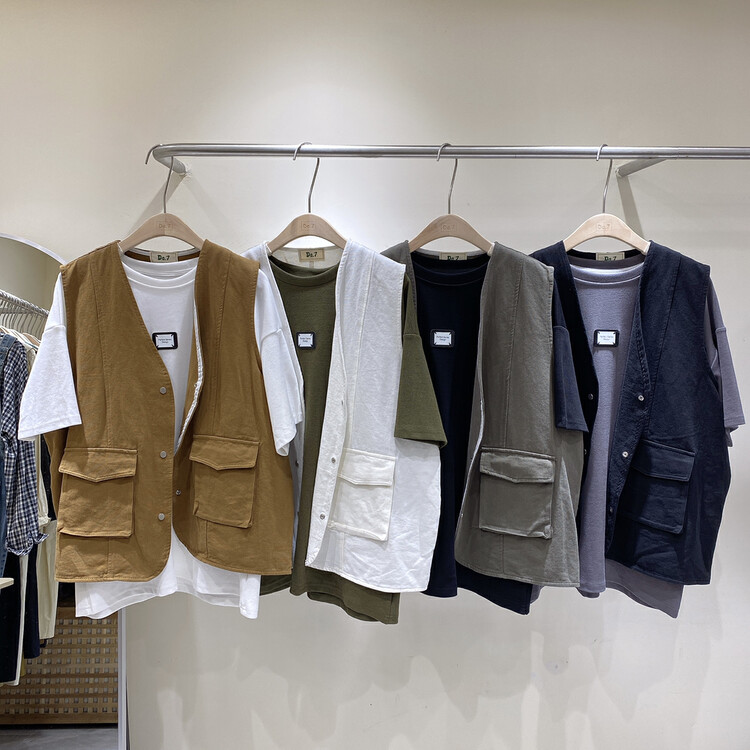 New in early autumn! [DA.7] Japanese Simple Snap Vest (Single Vest) 3135# LSL