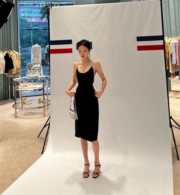 Casual [Xiye] Thin and solid color suspender dress 6343# JJ