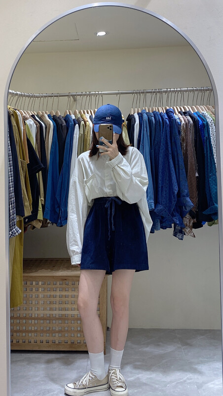 Early autumn new style! [DA.7] corduroy elastic waist solid color casual shorts YS1-6117# LSL